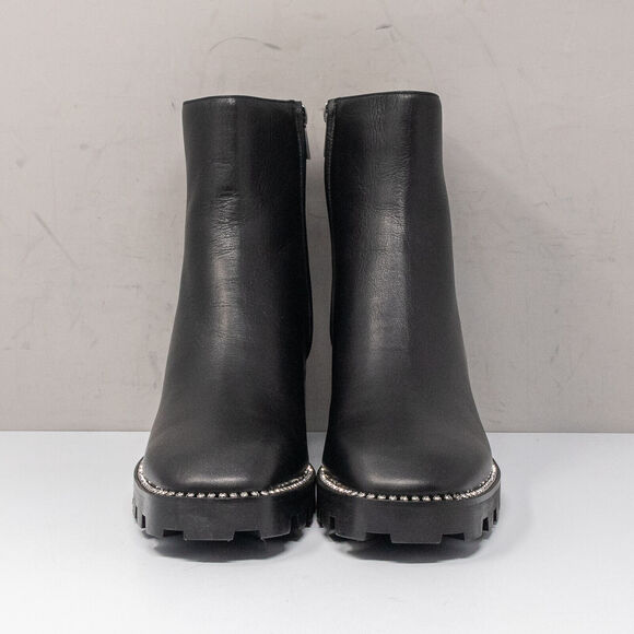 Jimmy Choo Mava 35 Black Smooth Leather Crystral Trim Booties, Size 39 EU (9 US) - Picture 6 of 7